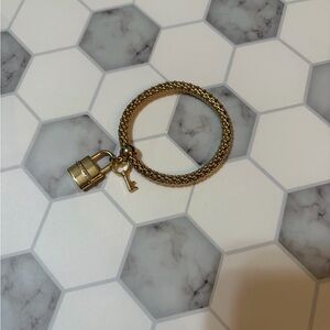 Gold Bracelet with Lock Charm